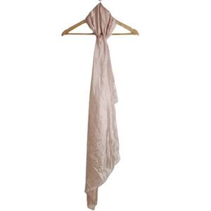 3/30$ NORDSTROM Light Pink Shiny Lightweigth Fringed Flowy Scarf NWT
